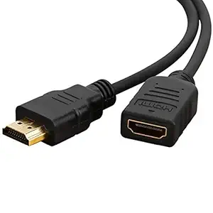 LS LAPSTER Quality Assured 1.5 Meter High Speed Gold Plated HDMI Male to Female Extension Cable (Black) (LST-HDMI-m2f-1.5m-01)