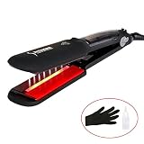 LA TECNOLOGÍA DE CERÁMICA - Este producto emplea el tecnología de calentador de reyos infrarrojos, ayuda a sellar la humedad en el cabello, disminuir el frizz y proteger la cutícula, para asegurarse de que su cabello sano y suave con Rizos brillantes duran todo el día.