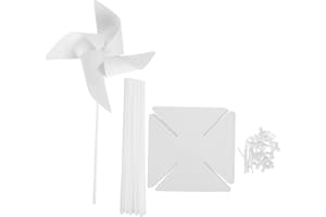 JOJOFUNY 12Pcs Set Girandole di Carta Bianche per DIY, Decorazioni Fai da Te, Mulini a Vento in Carta per Giardino, Festa e Progetti Creativi
