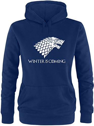EZYshirt® Game of Thrones | Winter is coming | Shadow wolf ladies hoodie - Blue - Large