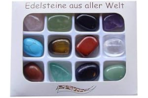 JANNI-SHOP-GESCHLIFFENE FORMEN 12 Stück Edelsteine Trommelsteine ca.20 x 15 mm Steinarten einzeln benannt