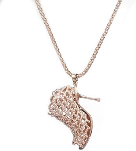 Xiang Women Lady Shoe Pendant Necklace Long Sweater Chain Necklace Chain Included