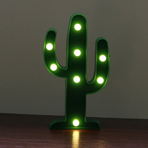 Foxnovo Kaktus LED Nacht Licht Nacht batteriebetriebene Tisch Lampe Laufschrift LED Nachtlicht Home Dekorationen - 3
