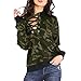 Produktbild Yazidan Oben Frauen Klassisch Tunika Tarnung Drucken Oberteile Langarm T-Shirt V-Ausschnitt Verband Bluse Damen Nationalität Outfits Herbst Sweatshirt Regulär T-Shirt Mantel(Tarnung,M)