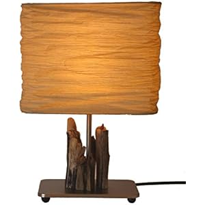 TreibholzTraum Design Tischlampe aus Treibholz BALTIC SWAN - Unikat Made in Germany, Massives Holz von der Ostsee in Handarbeit – LED – Tischleuchte