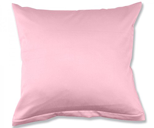 Lorena Uni Classic Mako-Satin Kissen einfarbig Baumwolle (rose, 35 cm x 40 cm)