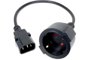 BLOMBLAUM Cavo ups spina Presa Schuko Bipasso nero black per gruppo ups di continuità convertitore adattatore corto spina per pc fisso e stampante femmina maschio cable salva spazio
