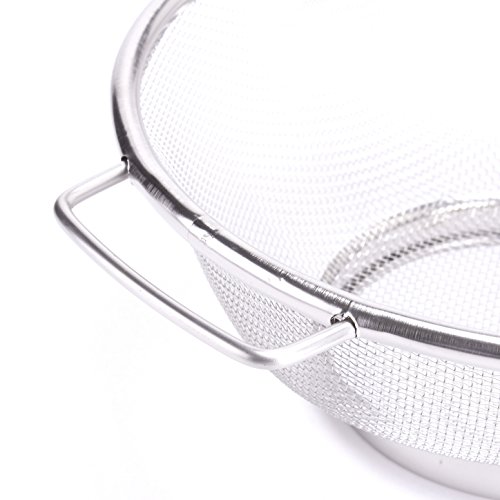 Edelstahl Küchensieb Abtropfsieb Ablaufsieb Salatsieb Sieb Seiher – 20 cm - 3
