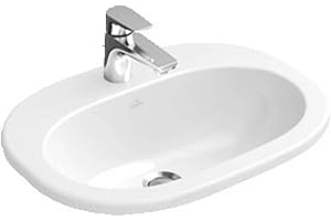 ‎VILLEROY & BOCH Villeroy & Boch Einbauwaschtisch O.novo 416156 560x405mm mittl HL. durchgest m. Ül. weiß, 41615601, with Thermostat, 23