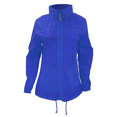 B&C Womens Full Zip Siroco, Impermeable para Mujer, Azul (Royal Blue 000) 38 (Talla del Fabricante: Small)