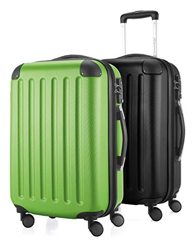 HAUPTSTADTKOFFER - Spree - Set de Dos Cabin Size Trolleys Equipaje de Mano 55cm, Verde-Negro