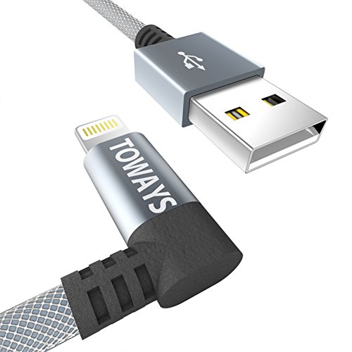 Lightning Cable Toways iPhone Charger [Apple MFi Certified] Nylon Braided USB cable for iPhone X 8 Plus 8 7 Plus 7 6S Plus 6 SE 5S 5C 5, iPad 2 3 4 Mini, iPad Pro Air, iPod, Mavic - 3.9ft/1.2m Grey
