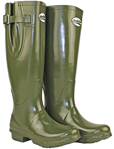 Preisvergleich Produktbild Rockfish Waterproof Wellies Tall Adjustable Gloss Dark Olive UK5