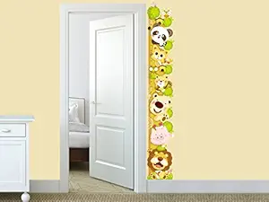 Amazon Brand - Solimo PVC Animal Height Chart Wall Sticker (ideal size on wall , 27 cm X 172 cm) Multicolour