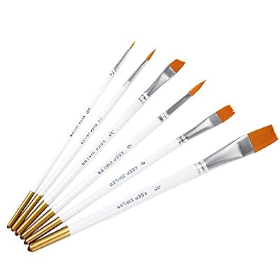 Générique 6pcs Brosse de Peinture En Nylon Pinceaux Acrylique Aquarelle Accessoire