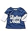 M&Co Baby Boys Mock Long Sleeve Cotton Ladies Man Slogan Casual Round Neck T-Shirt Navy 12/18 Mnth