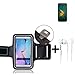 Produktbild TOP SET für Motorola Moto G5s Plus Neopren Jogging Armband Sportarmband Oberarmband für Motorola Moto G5s Plus schwarz mit Reflektor Streifen + Ohrstöpsel. Fitness Lauf Armband