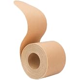 NutraBella G&ouml;r&uuml;nmez G&ouml;ğ&uuml;s Lifting Bandı, Ten Rengi, 5 cm x 5 Metre, G&uuml;&ccedil;l&uuml; Yapışkan, Terlemeye Dayanıklı, S&uuml;tyensiz Destek Sık