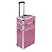 Produktbild 2 Rad Trolley Pilotenkoffer 60l 3-D Oberfläche Alu Rahmen Koffer - pink Kroko