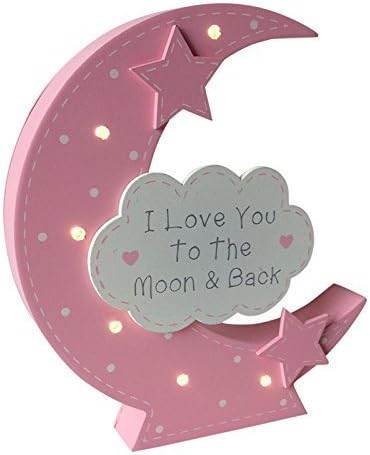 Pink Baby LED Light Up I Love You to the Moon and Back Sign