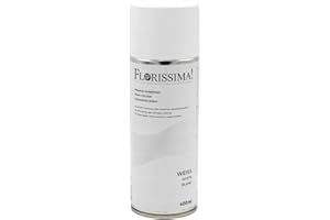 Florissima Farbspray 400ml – Sprühfarbe für Blumen, Deko & Bastelprojekte – Farben: Schwarz, Weiß, Moosgrün, Weihnachtsrot, Lila – Schnelltrocknend & Vielseitig (Weiß)