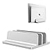 Produktbild ALBERT TECH Laptop Stand Neu Design Vertikale Aluminiumlegierung Dual Cradles Desk Halter Doppel Platzsparende Stand Dock in One Set Für iPad Pro/MacBook Air/MacBook Pro und Andere Notebook,Silver