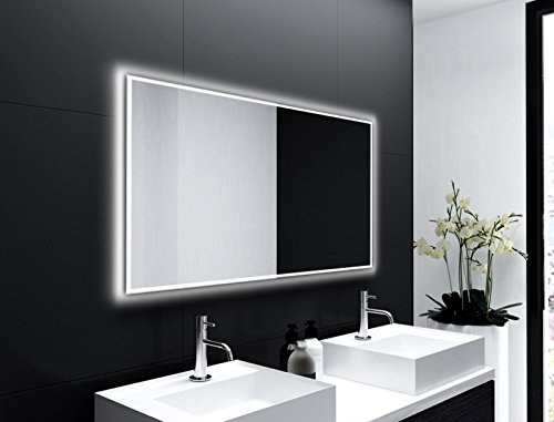 Badspiegel Designo MA4111 mit A++ LED Beleuchtung – (B) 60 cm x (H) 100 cm – Made in Germany – TIEFPREISGARANTIE Design 2017 Badezimmerspiegel Wandspiegel AKTIONSPREIS Lichtspiegel rundherum beleuchtet Bad Licht Spiegel - 2
