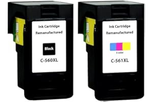 Inkpro Lot de Cartouches d'encre comme PG-560 XL Black et CL-561 XL Color pour Pixma TS5300, TS5350, TS5351, TS5352, TS5353, TS5450, TS5451, TS5452, TS7400, TS7450, TS7451 …