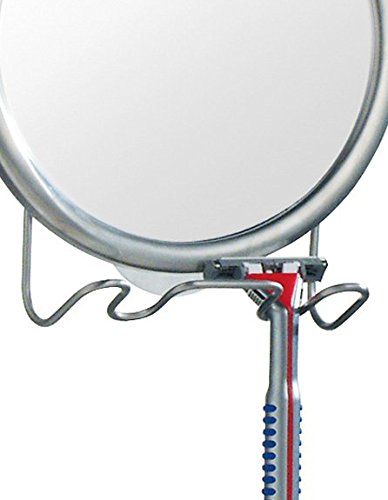 InterDesign 42070EU Forma Spiegel mit Rasierer-Haltung, mit Saugnäpfen, Edelstahl gebürstet - 4