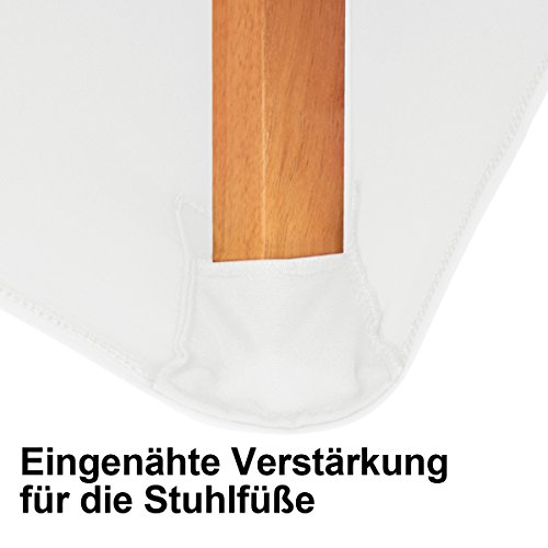 Gräfenstayn Universal-Stuhlhusse Victoria – mit eingearbeiteter Stuhlschleife – in verschiedenen Farben für runde und eckige Stuhllehnen (Weiß) - 5