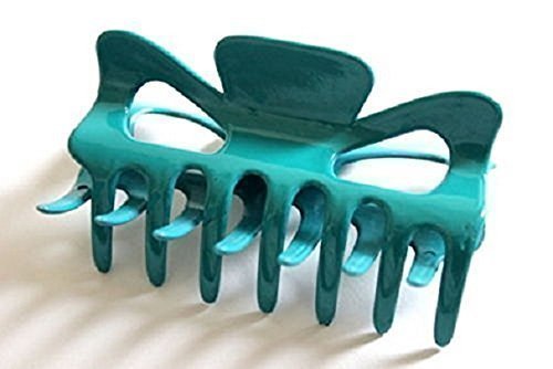 A Pretty Turquoise Hair Claw Clamp Clip Unique Bull Dog Design Unique Curved Style Fast ship