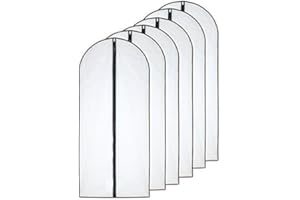 HomeClean Sacs à vêtements Anti-Mites 60cm x 153cm (Paquet de 6) Sacs à Fermeture à glissière Transparents et Transparents sur Le côté Noir pour Une Tenue de soirée Beaucoup Plus Longue