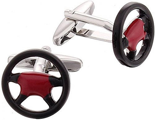 Preisvergleich Produktbild Schwarz / Rot / Silber-Sportlenkrad Manschettenknöpfe von Zennor