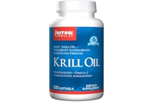 Jarrow Formulas, Krill Oil, 600mg, avec Oméga-3 et Astaxanthine, 120 Capsules molles, Testé en Laboratoire, Sans Gluten, Sans Soja, Sans OGM