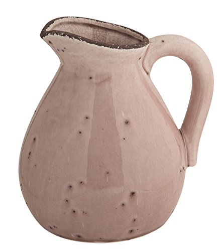 CHICCIE Rosa Vintage Krug - 22cm hoch Kanne Keramik Karaffe Landhausstil Maße: (HxØ) ca. 22cm x 19cm