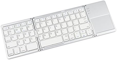 Garyesh Ultra Slim Portable Folding Bluetooth Keyboard with Touchpad (White)