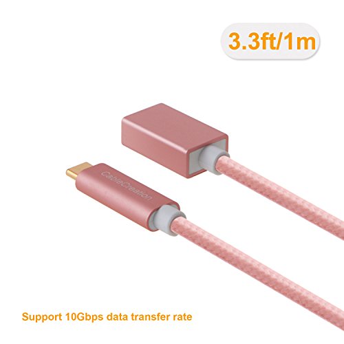 USB Typ C Kabel, cablecreation 3,3 Füße Super Speed Gen 2 (10Gbps) USB 3.1 Typ C männlich zu weiblich Verlängerungskabel, 1 m/rose gold - 2