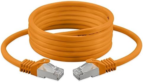 30.0M - Cat. 7 - Ethernet Gigabit Lan Network Cable (RJ45) | 10/100/1000Mbit/s - For Streaming | SUHD Tv | IPTV | Desktop Pc | Servers | Laptops | Network Printers, / 10 Gbs / High Quality ( Orange )