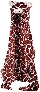 Hooded baby towel from Lexikind | Cosy microfibre bathrobe poncho | Baby towel with hood | Cute hooded towel (Giraffe)