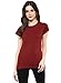 Cenizas Women Maroon Solid Round Neck T-Shirt RS.299.00
