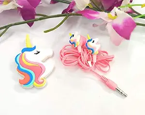 Tera13 Funny Unicorn Cartoon Wired Earphones/ Gamer Music Stereo Earbuds Outdoor Sport Running Headphones Kids|Children|Toddler Girl Birthday Return Gift (Pack of 1)