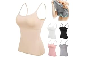BIUBIULOVE Camiseta Sin Mangas Suneefay con Sujetador Integrado, Camisolas con Sujetador Integrado, Sujetador Sin Mangas Suneefay, Camiseta Sexy para Mujer, Correa De Espagueti Ajustable