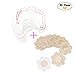 Produktbild 5 Pair Brust Klebe Push Up Tapes Selb & 5 Pair Nipple Covers Concealer Brust unsichtbar Backless BH Instant Enhancer Boob Tit Band Cups A-D (10 Bruststreifen + 10 Blütenblatt Satin Nippel Abdeckungen)