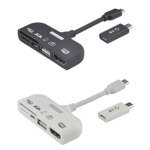 arlymama 5-in-1 Micro USB MHL zu HDMI Kabel mit OTG Kamera Connection Kit/11 Pin Micro USB Adapter für Samsung Galaxy S2 S3 S4 i9500 Galaxy Note, Note II (Micro 5-Pin auf SD Karte Slot/TF-Karte Slot/Micro-USB 2.0/HDMI) – Schwarz - 6