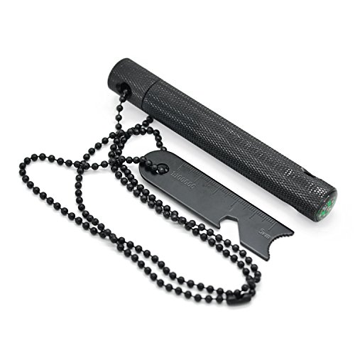 Grenhaven Feuerstein Feuerstahl im robusten Alugehäuse Silber oder Schwarz Feuerstarter Stift Länge 6 cm 9.000… - 2