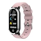 Knowin Smartwatch Fitness Uhr T1 Frauen Blutsauerstoffsättigung Blutdruck Pulsmesser Sport Smart Watch Intelligente Armbanduhr mit Schrittzähler Pulsmesser Schlafmonitor Kompatibel mit IOS Android