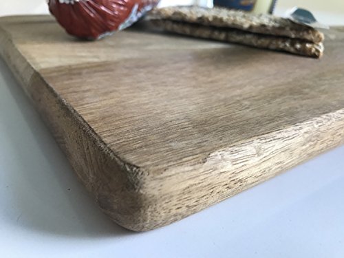 LS Design Holz Schneidebrett Tranchierbrett Mangoholz Griff Schneidbrett Massiv Brotschneidbrett - 7