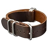 Infantry Uhrenarmband Uhrband Uhrenband Vintage Braun Leder Uhrarmband Zulu Watch Strap 22mm