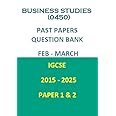 IGCSE BUSINESS STUDIES (0450) PAST PAPERS QUESTION BOOK PAPER 1 & 2 OCT-NOV, MAY-JUNE & FEB-MARCH. (SET OF FIVE INCLUDING INSERTS)