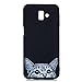 Produktbild Chreey Hülle für Samsung Galaxy J6+ / J6 Plus (2018), Anti-kratzt Schwarz 3D Drucken Muster Handyhülle Weiche Silikon TPU Rückseiteülle Bumper Schutzhülle, Überraschte Katze
